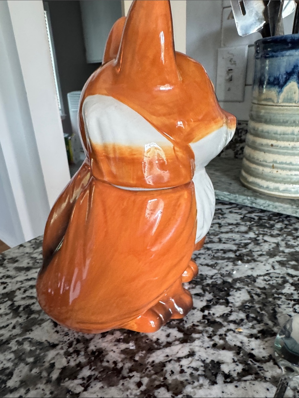 Ceramic Orange Fox Figurine Home Art Accent - Picture 5 of 9